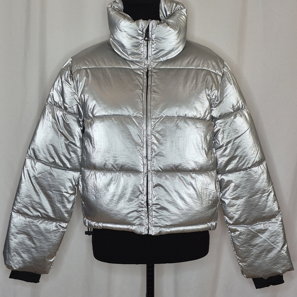 Gap Silver Big Puff Crop Jacket - Size SP - Picture 3 of 16